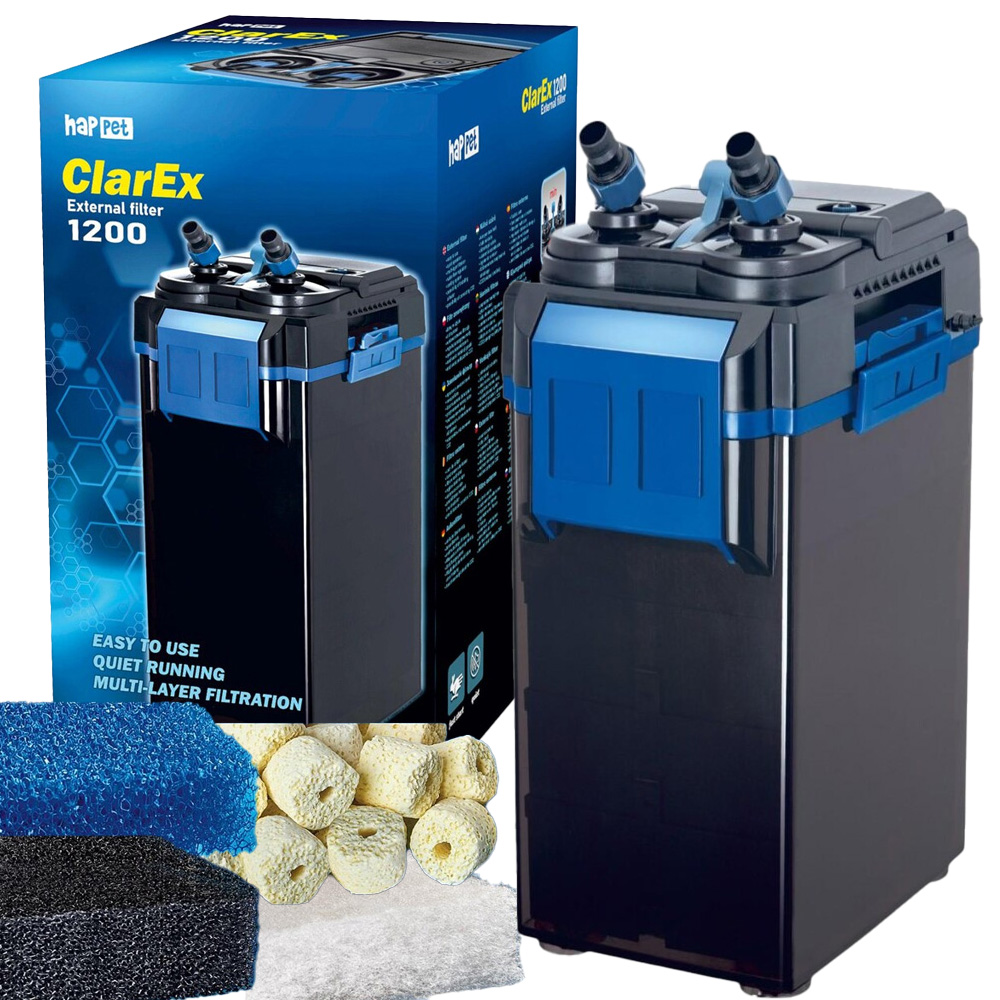 Filtr Zewnętrzny Kubełkowy ClarEx 1200l/h do Akwarium 300-500L Cichy